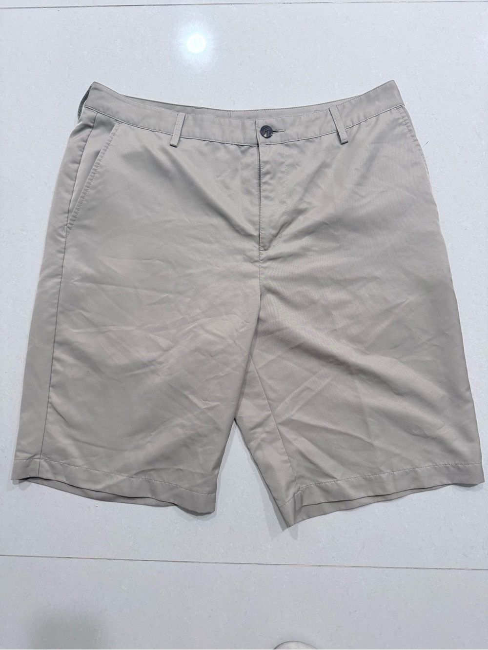 adidas Men's Light Khaki Flat Front Shorts